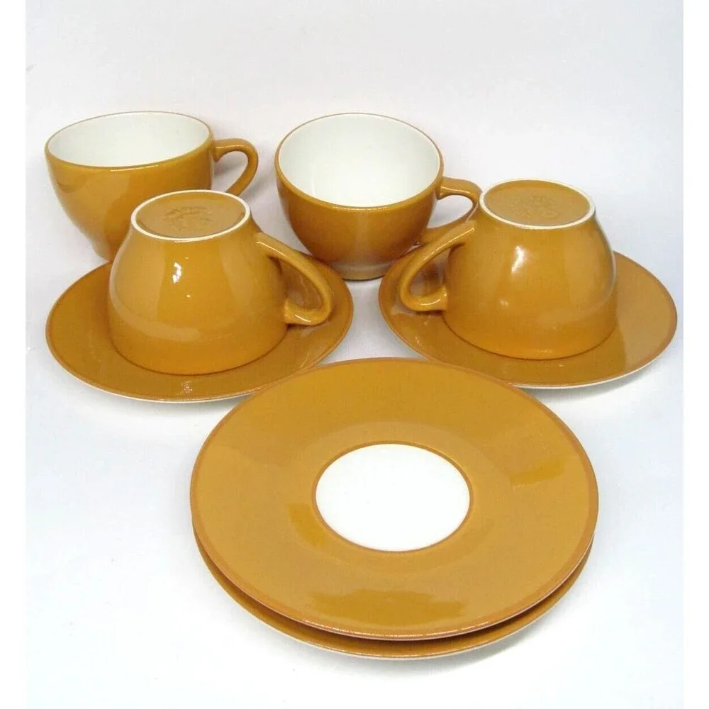 Williams sonoma Passano Orange Cups & Saucers 4 Sets